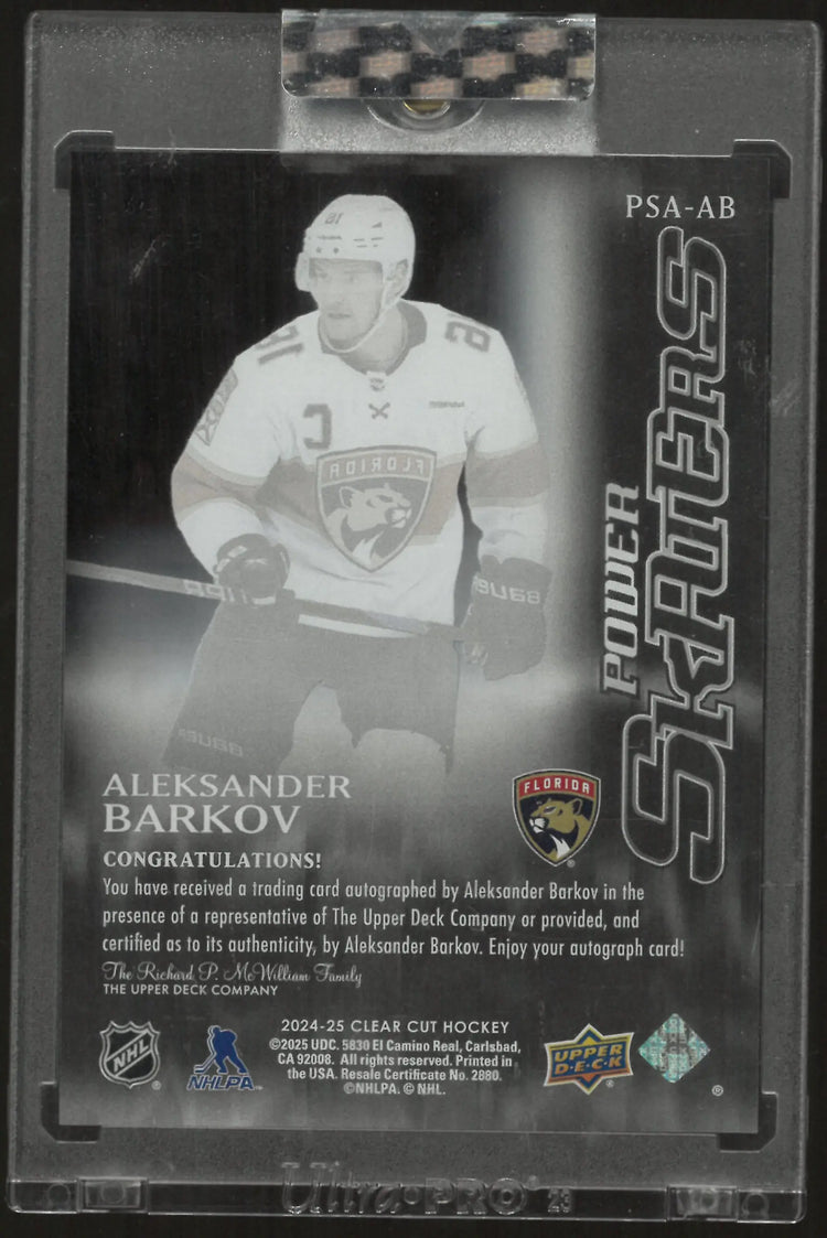 2024-25 Upper Deck Clear Cut Power Skaters Autograph Aleksander Barkov Auto /35 