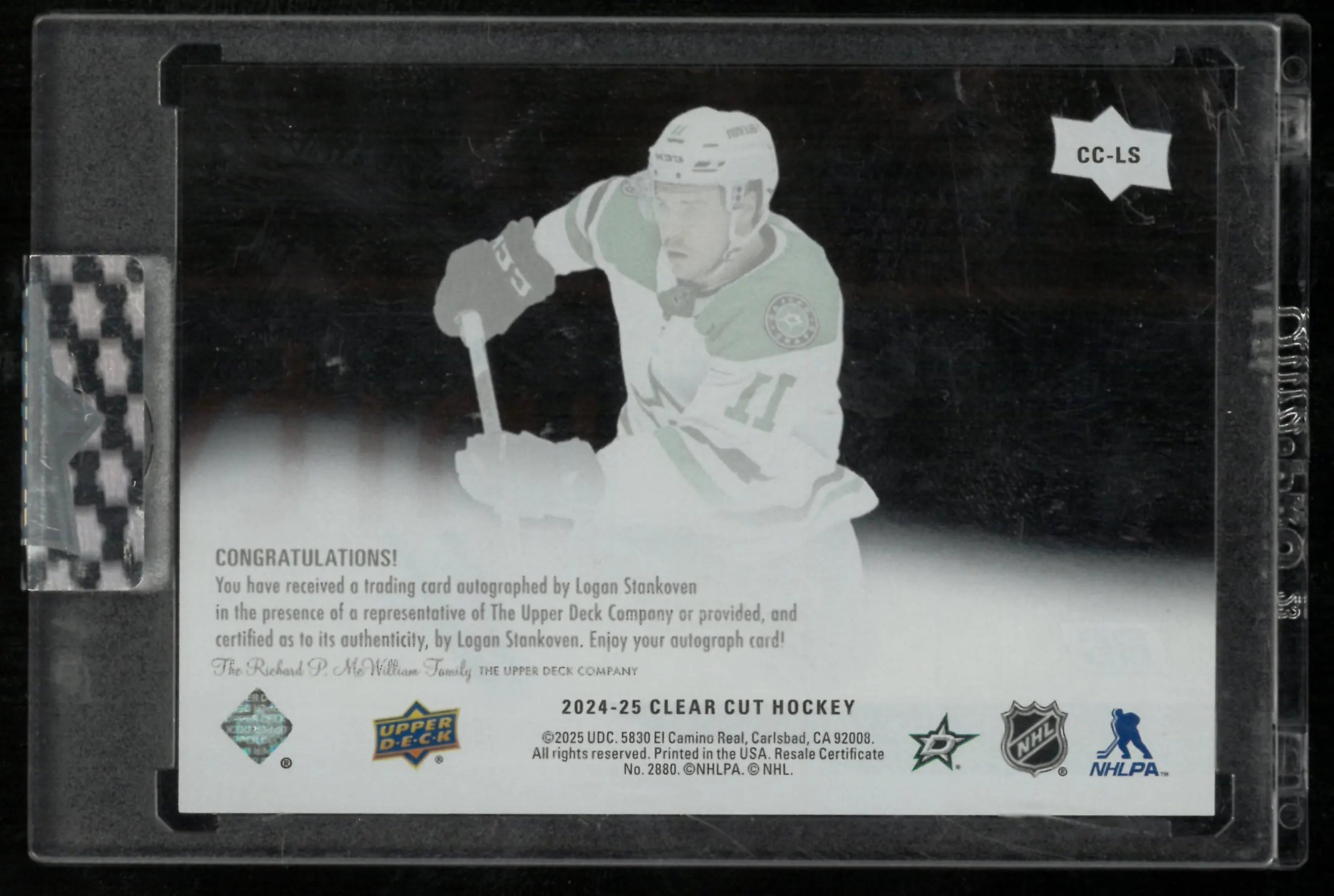 2024-25 Upper Deck Clear Cut Rookie Auto Logan Stankoven 