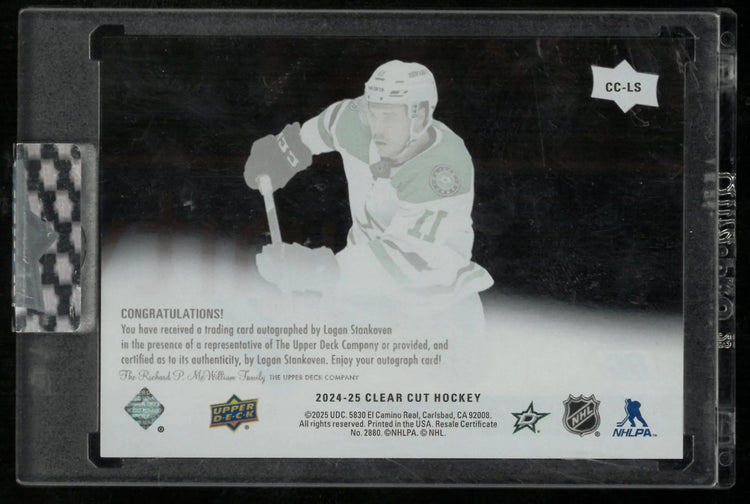 2024-25 Upper Deck Clear Cut Rookie Auto Logan Stankoven 