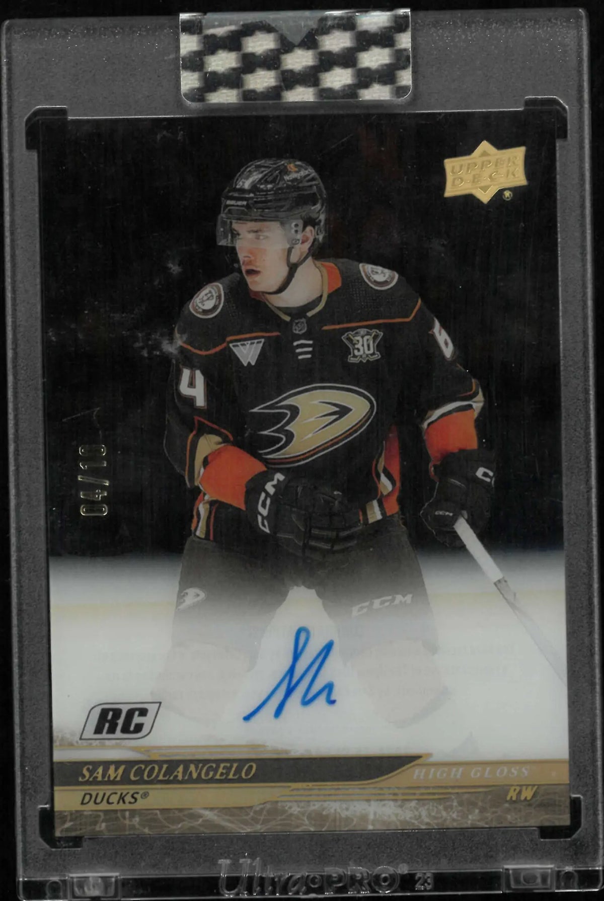 2024-25 Upper Deck Clear Cut Rookie Autographs Sam Colangelo High Gloss /10 RC 