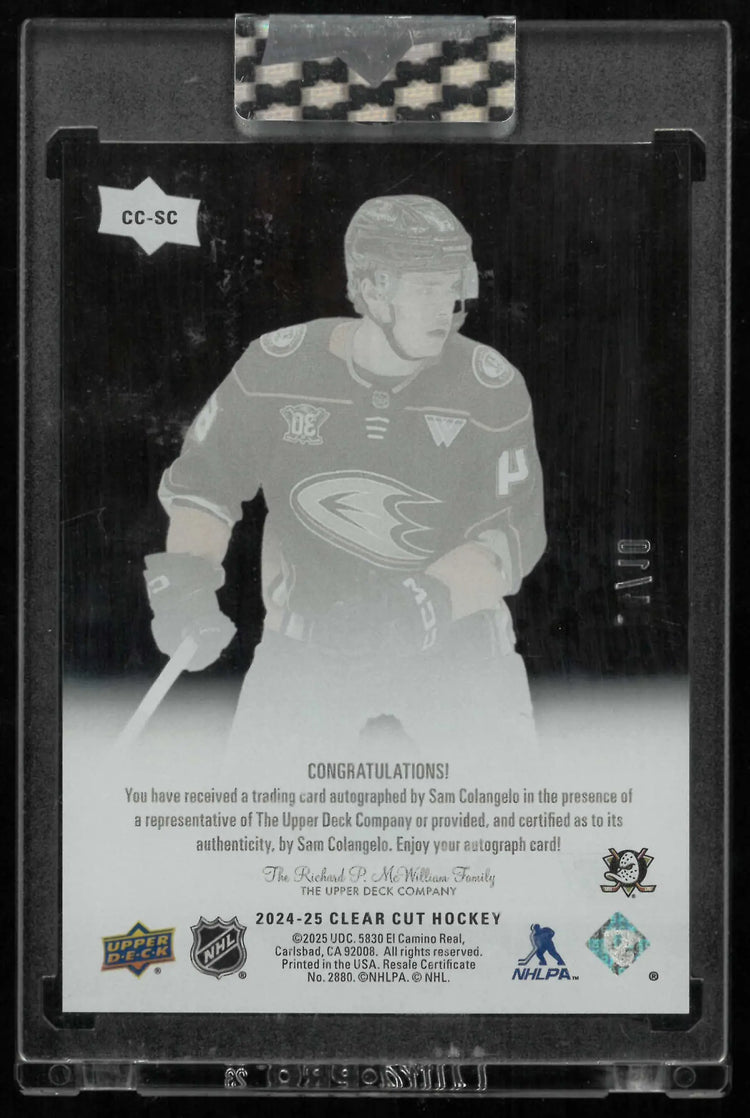 2024-25 Upper Deck Clear Cut Rookie Autographs Sam Colangelo High Gloss /10 RC 