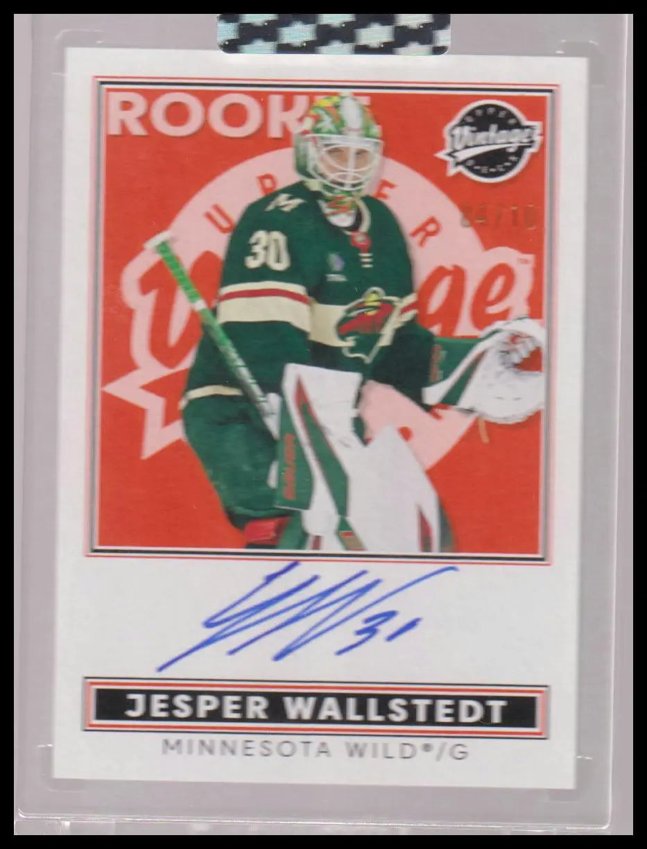 2024-25 Upper Deck Clear Cut Rookie Vintage Autograph Jesper Wallstedt Auto /10 