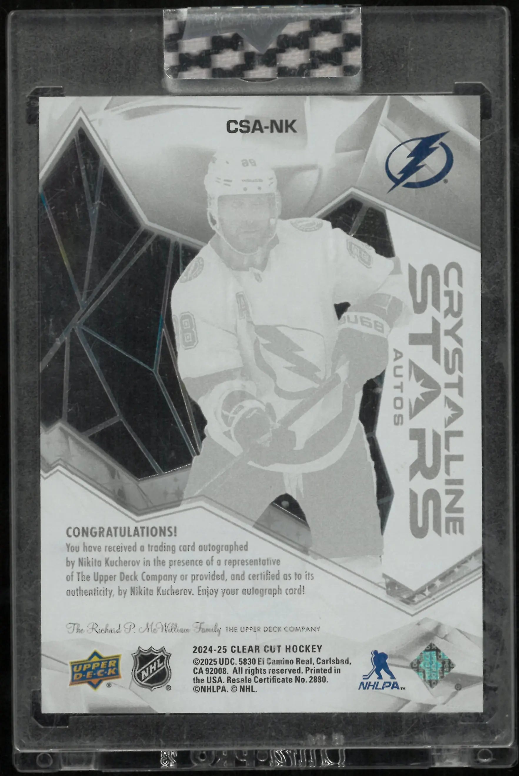 2024-25 Upper Deck Crystalline Stars Nikita Kucherov Auto 