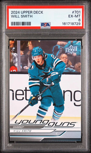 2024-25 Upper Deck Extended Series Hockey Rookie Young Guns Will Smith RC PSA 6 