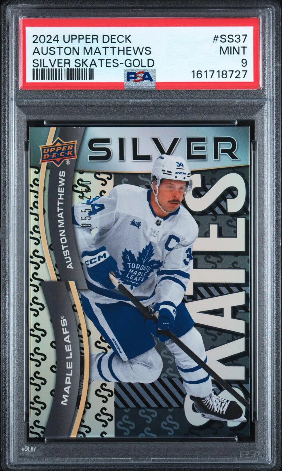 2024-25 Upper Deck Extended Series Silver Skates Auston Matthews Gold PSA 9 