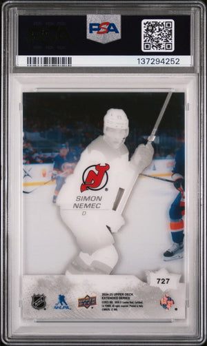 2024-25 Upper Deck Extended Series Young Guns Acetate Rookie Simon Nemec PSA 9 