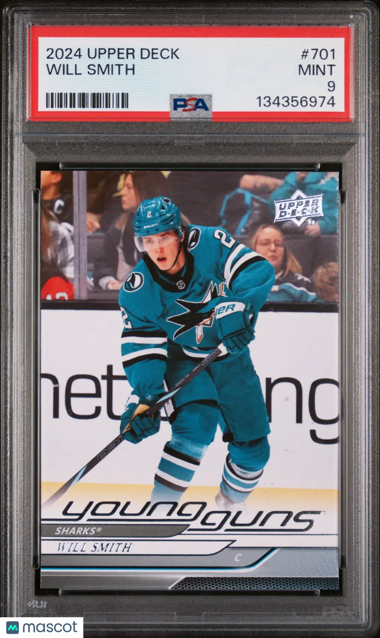 2024-25 Upper Deck Extended Series Young Guns RC Will Smith #701 PSA 9 