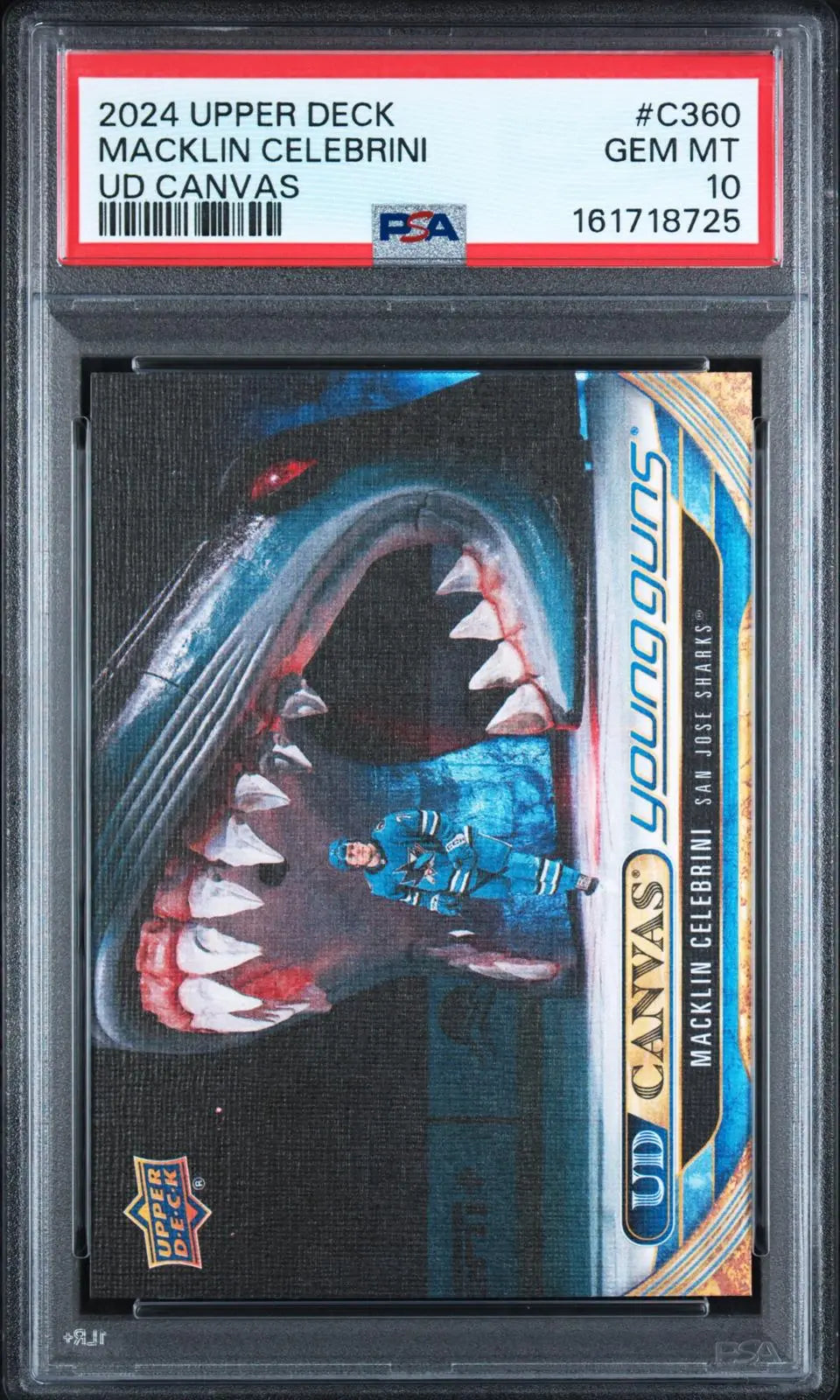 2024-25 Upper Deck Extended UD Canvas Rookie Young Guns Macklin Celebrini PSA 10 