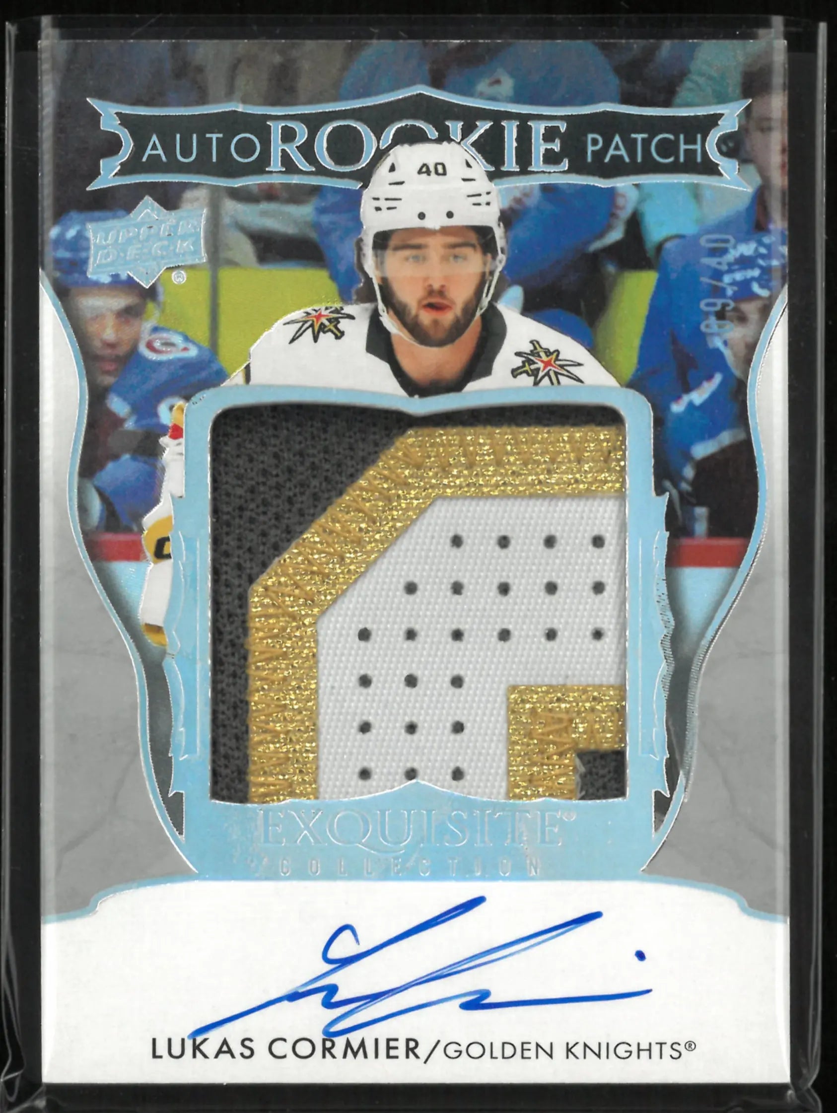 2024-25 Upper Deck Exuisite Collection Rookie Auto Patch Lukas Cormier Auto /40 RC 