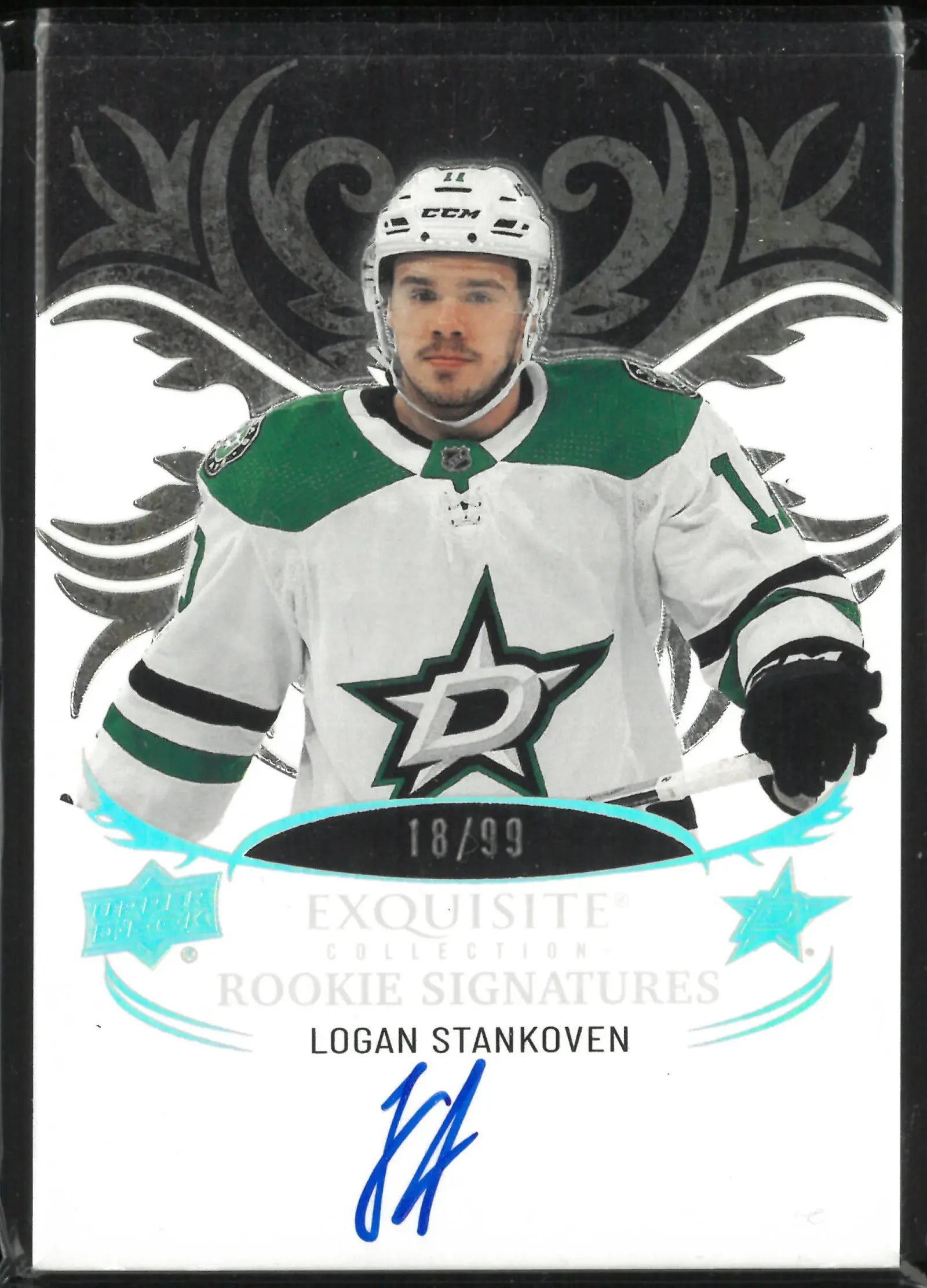 2024-25 Upper Deck Ice Exquisite Collection Rookie Signature Logan Stankoven /99 