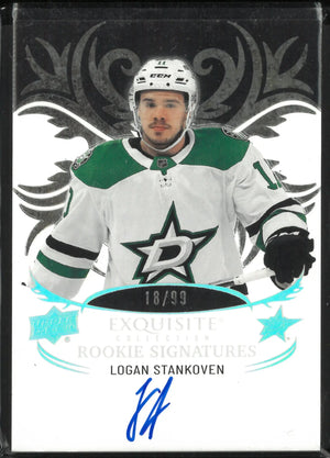2024-25 Upper Deck Ice Exquisite Collection Rookie Signature Logan Stankoven /99 