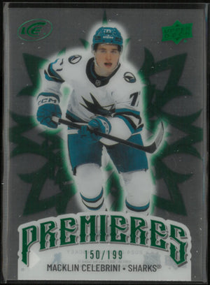 2024-25 Upper Deck Ice Premieres Rookie Macklin Celebrini /199 RC 