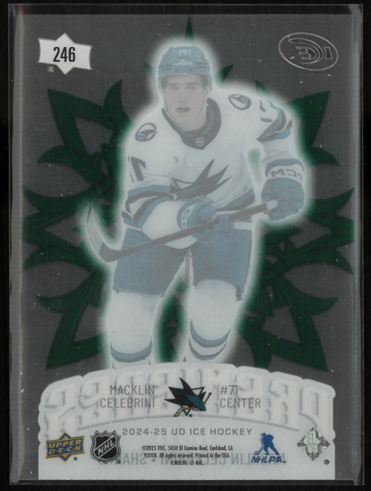 2024-25 Upper Deck Ice Premieres Rookie Macklin Celebrini /199 RC 