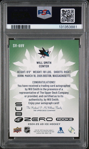 2024-25 Upper Deck Ice Sub Zero Rookie Variants Gold Auto Will Smith /25 PSA 9 