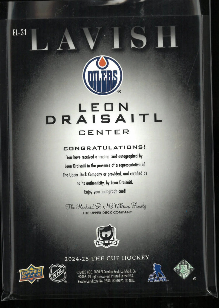 2024-25 Upper Deck Lavis Leon Draisaitl Autograph Auto /25 