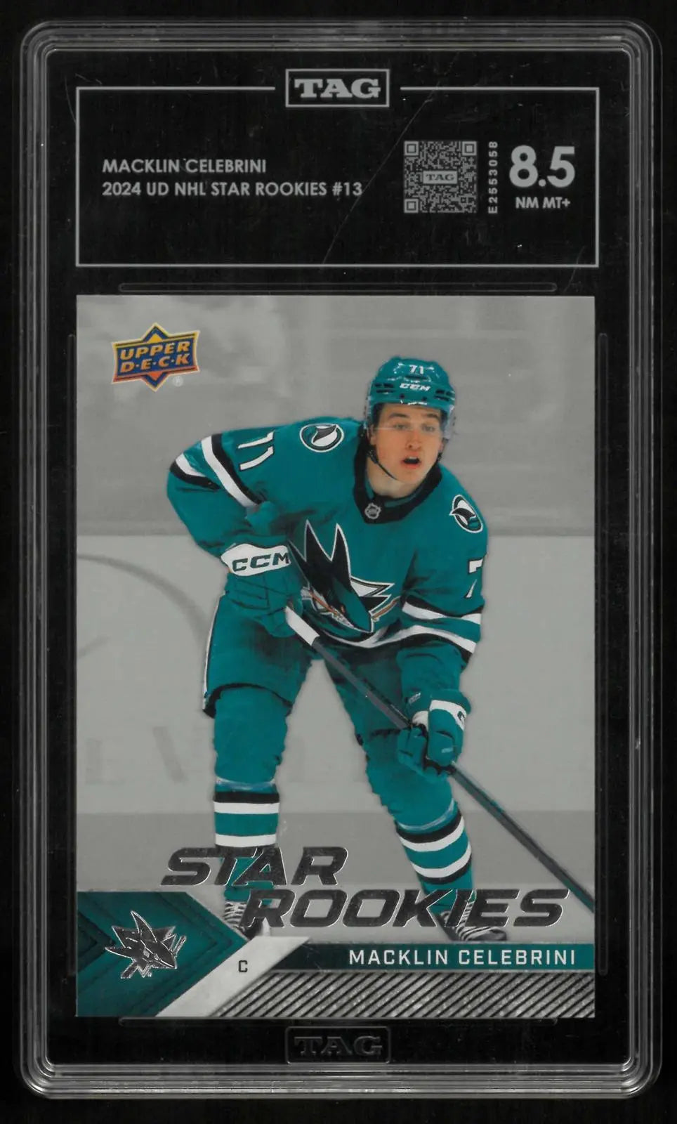 2024-25 Upper Deck NHL Star Rookies Box Set Hockey Macklin Celebrini RC TAG 8.5 