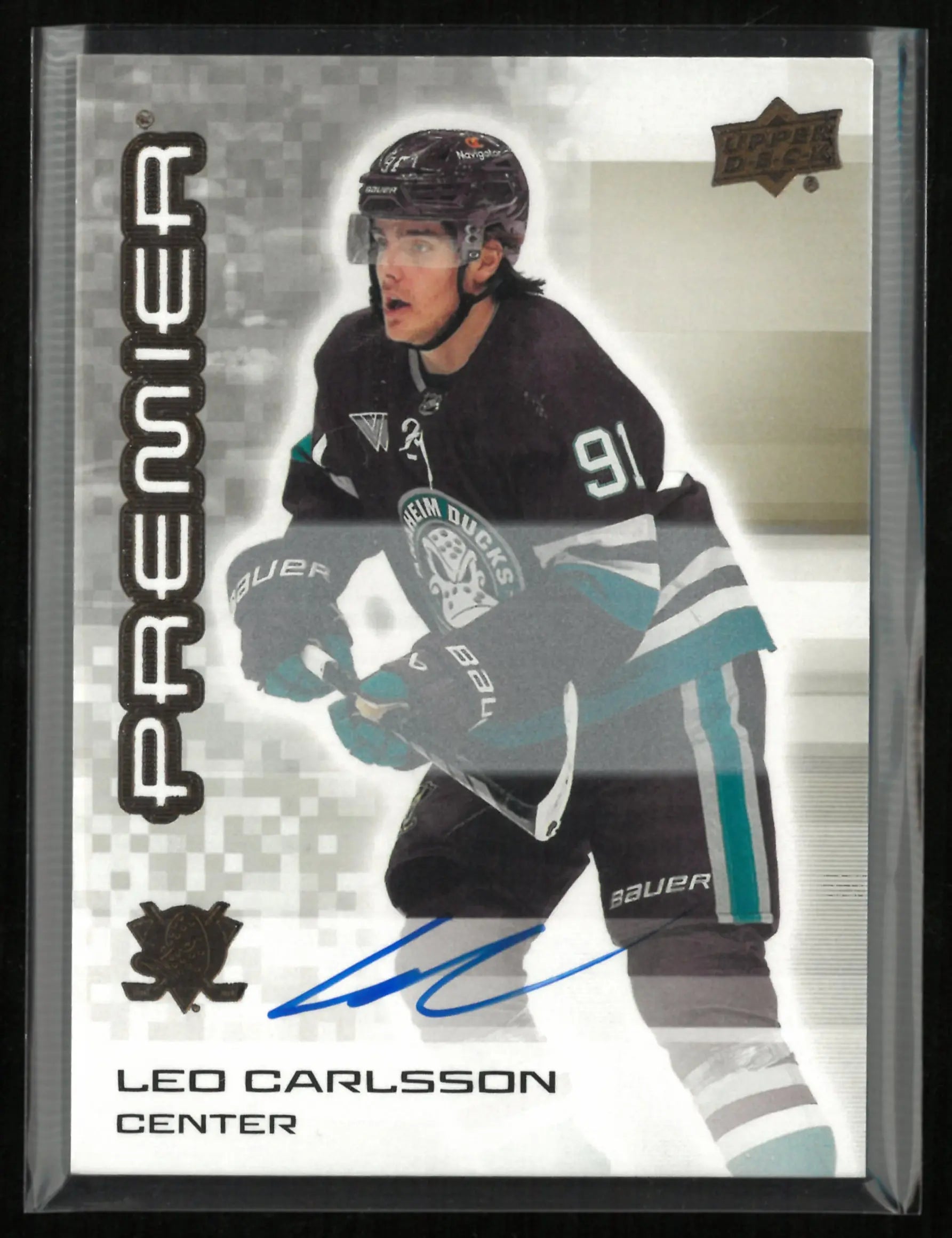 2024-25 Upper Deck Premier Bronze Auto Leo Carlsson Autograph 