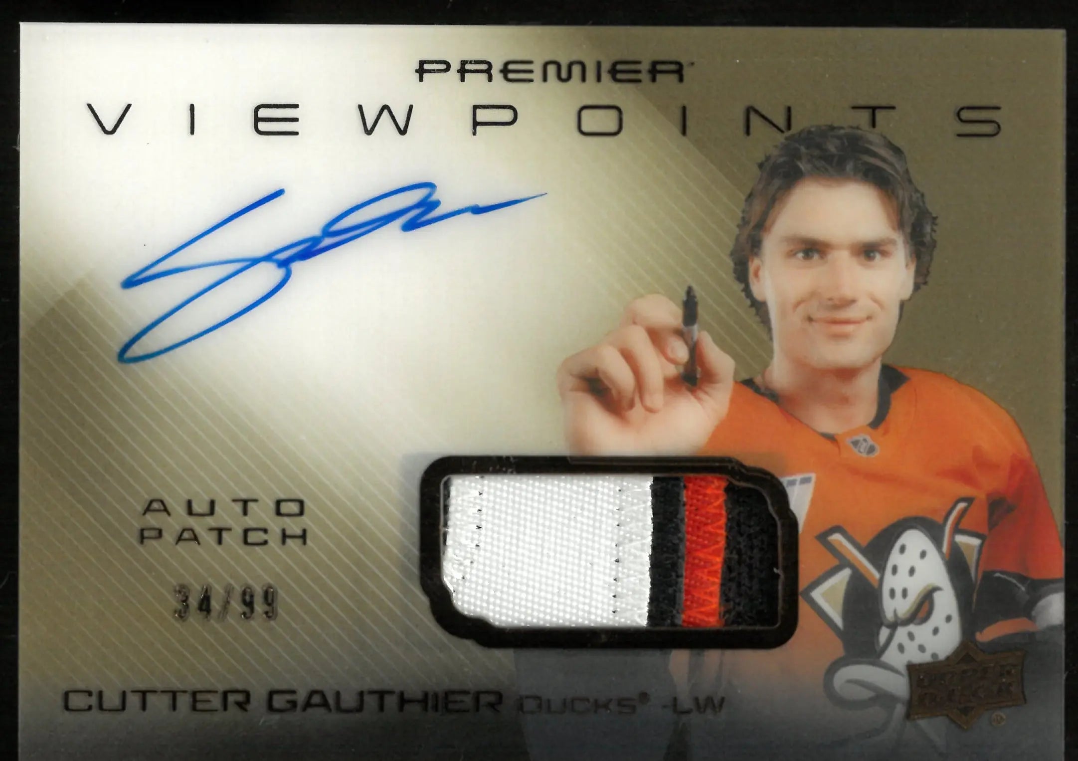 2024-25 Upper Deck Premier Bronze Viewpoints Rookie Patch Auto Cutter Gauthier /99 