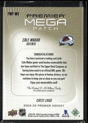 2024-25 Upper Deck Premier Mega Patch Cale Makar /31 
