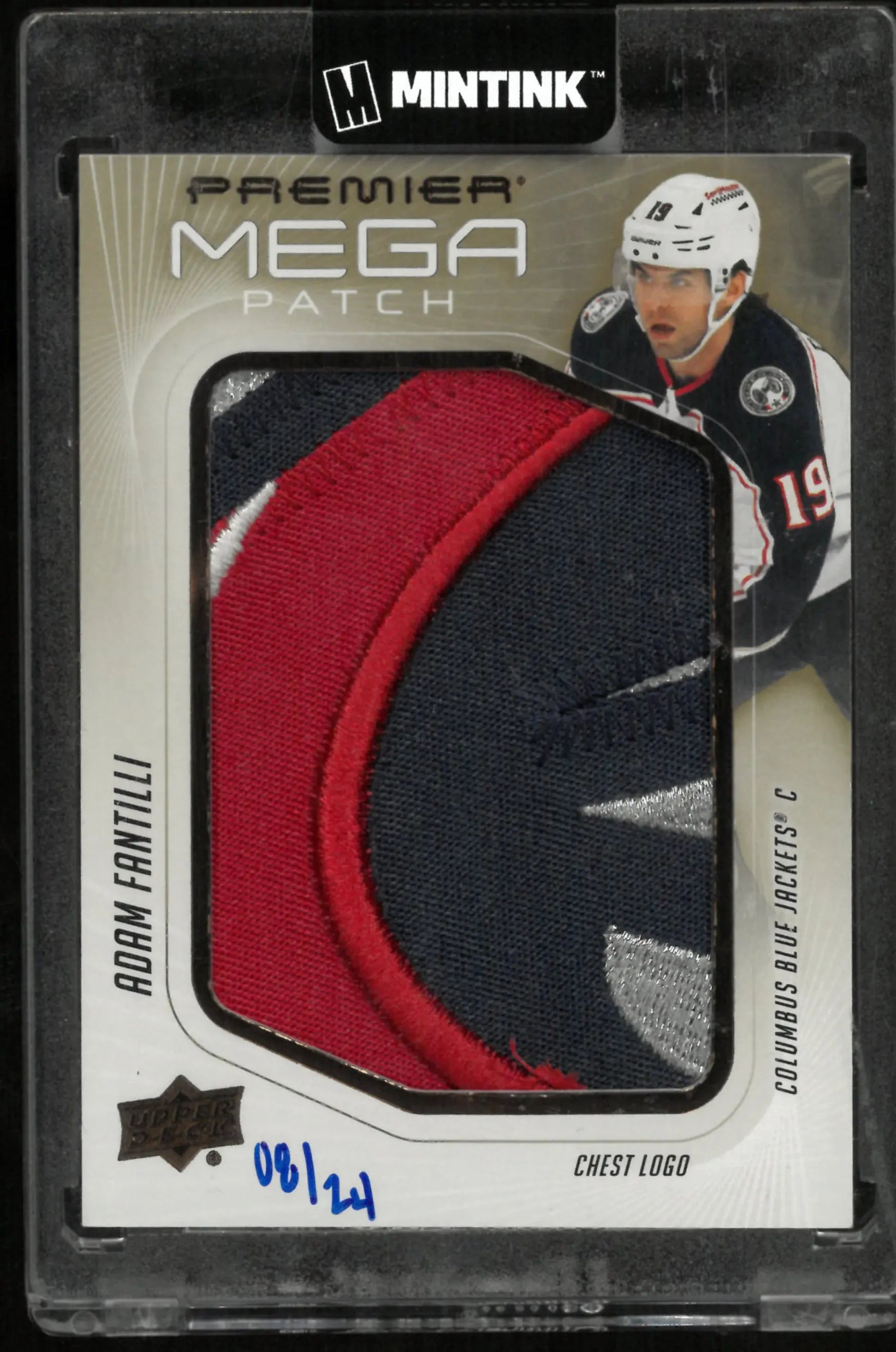 2024-25 Upper Deck Premier Mega Patch Chest Logo Adam Fantilli /24 