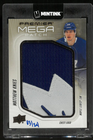 2024-25 Upper Deck Premier Mega Patch Chest Logo Matthew Knies /24 