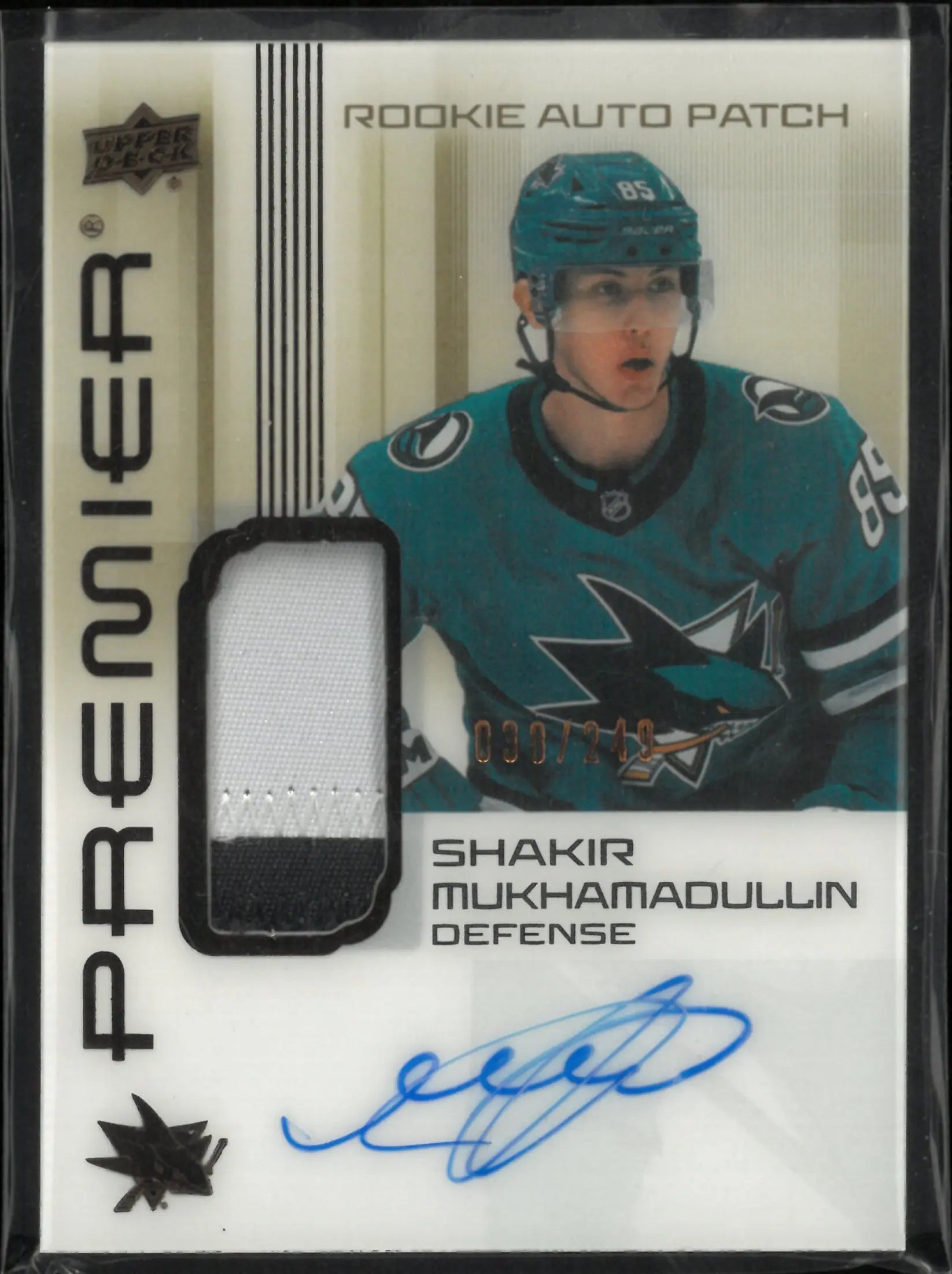 2024-25 Upper Deck Premier Rookie Auto Patch Shakir Mukhamadullin /249 