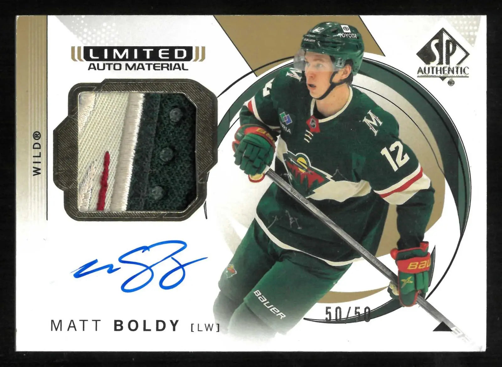 2024-25 Upper Deck SP Authentic Matt Boldy Limited Auto Material Patch 50/50 