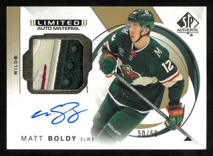 2024-25 Upper Deck SP Authentic Matt Boldy Limited Auto Material Patch 50/50 