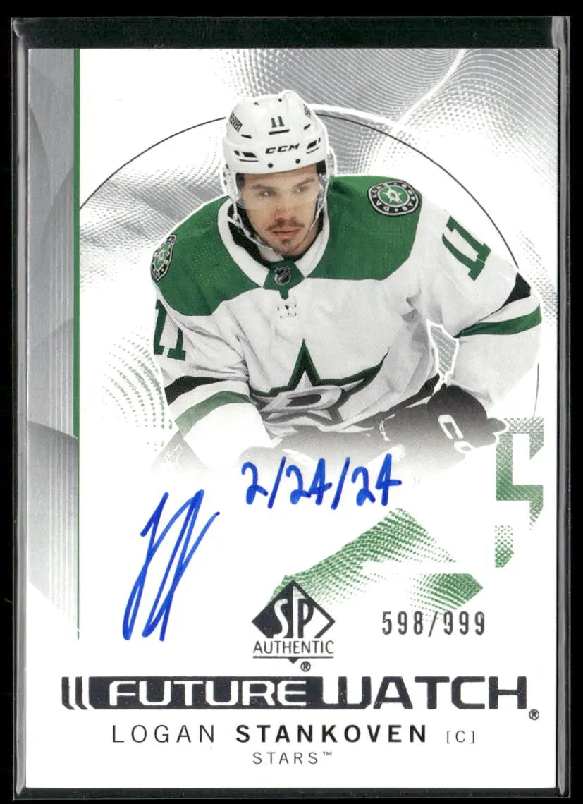 2024-25 Upper Deck SP Authentic Rookie Future Watch Auto Logan Stankoven /999 