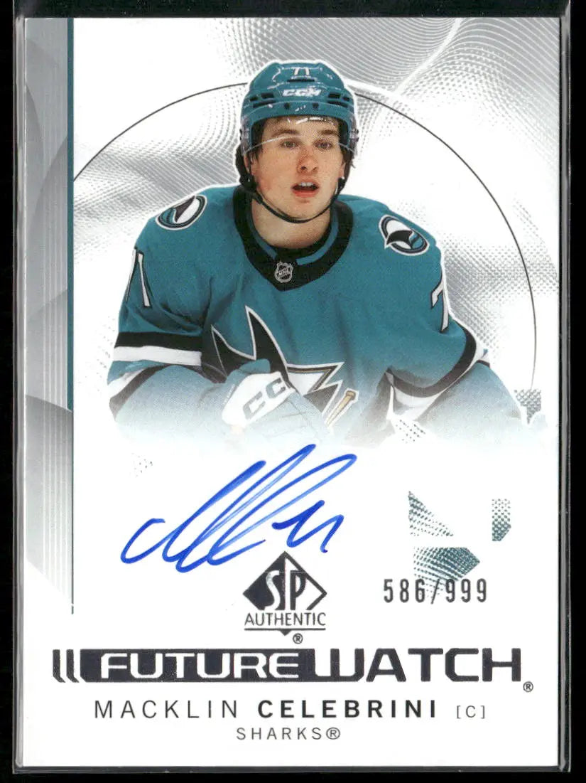 2024-25 Upper Deck SP Authentic Rookie Future Watch Auto Macklin Celebrini /999 