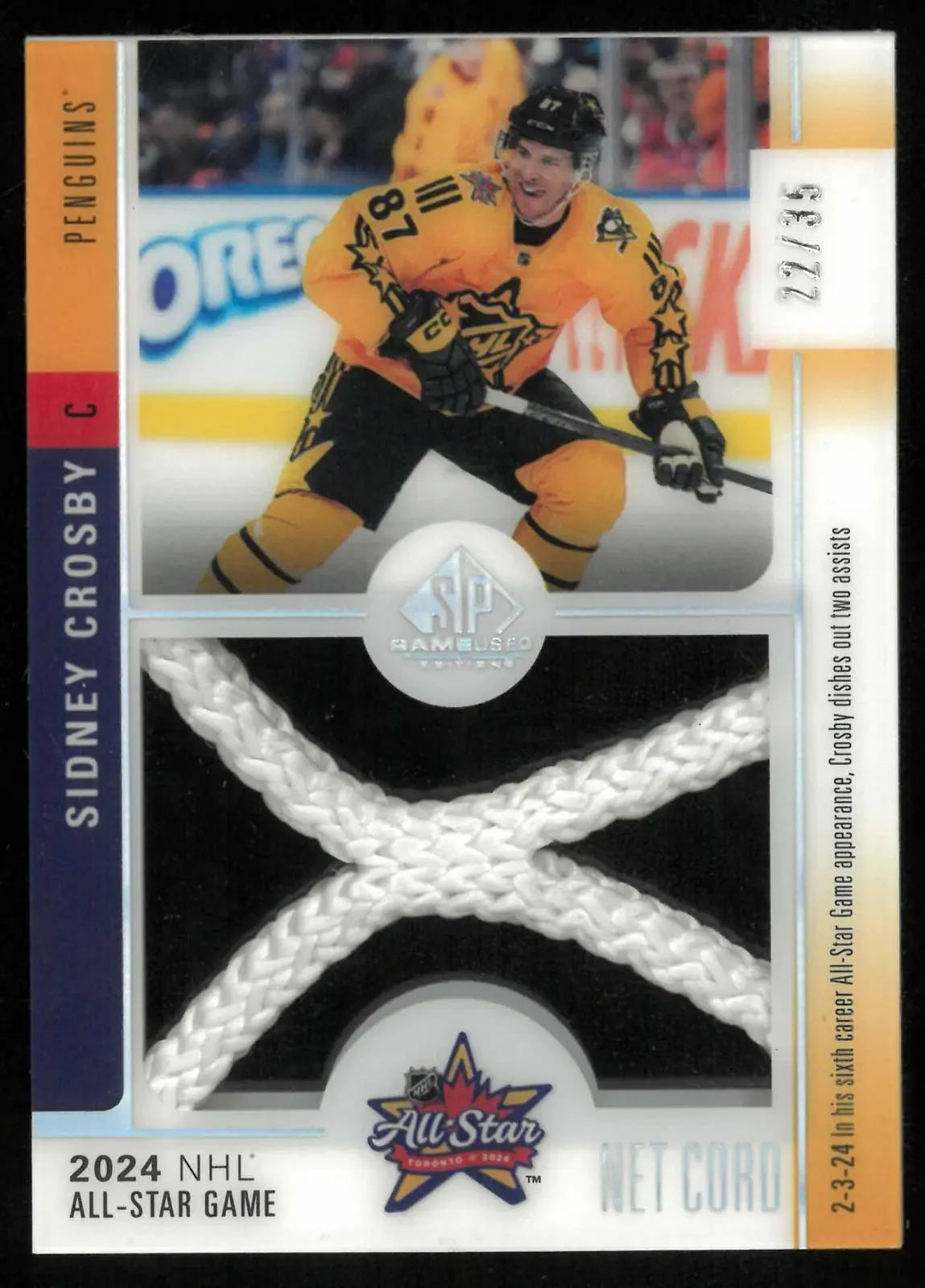 2024-25 Upper Deck SP Game Used All Star Net Cord Sidney Crosby /35 