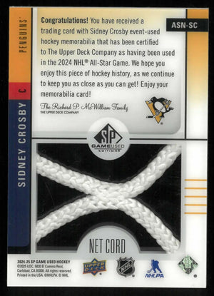 2024-25 Upper Deck SP Game Used All Star Net Cord Sidney Crosby /35 