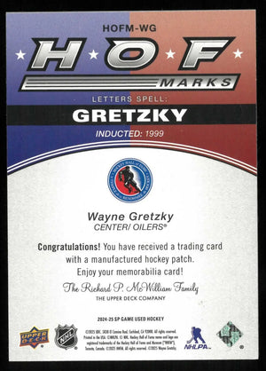 2024-25 Upper Deck SP Game Used HOF Marks Patch Wayne Gretzky /35 