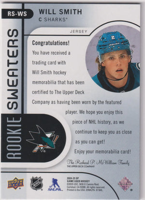 2024-25 Upper Deck SP Game Used Rookie Sweaters patch Will Smith RC 