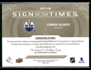 2024-25 Upper Deck SP Sign Of The Times Black Gold Auto Connor McDavid /5 