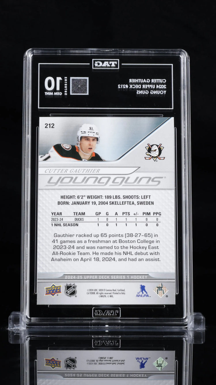 2024-25 Upper Deck Series 1 Cutter Gauthier Young Guns RC TAG 10 