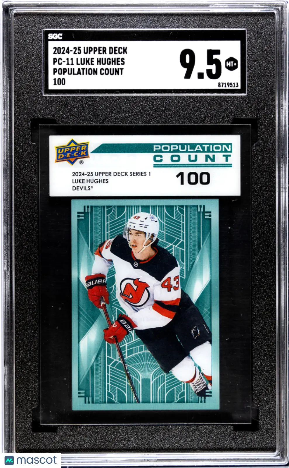2024-25 Upper Deck  Series 1 Hockey Luke Hughes Population Count 100 SGC 9.5 