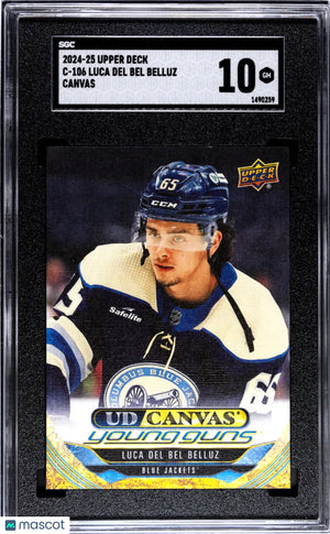 2024-25 Upper Deck Series 1 Luca Del Bel Belluz UD Canvas Young Guns RC SGC 10 