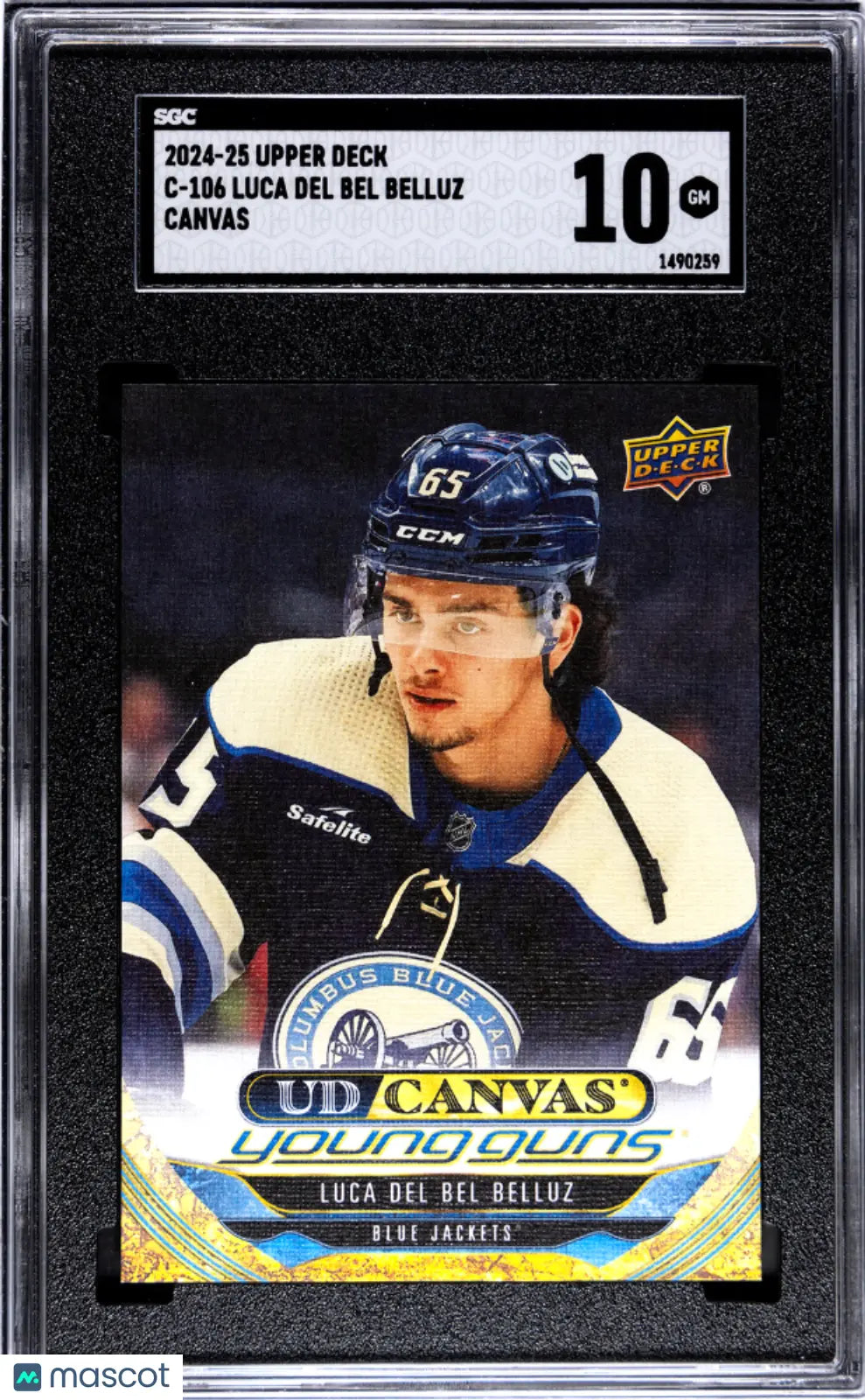 2024-25 Upper Deck Series 1 Luca Del Bel Belluz UD Canvas Young Guns RC SGC 10 