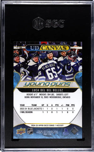 2024-25 Upper Deck Series 1 Luca Del Bel Belluz UD Canvas Young Guns RC SGC 10 