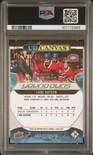 2024-25 Upper Deck Series 1 UD Canvas Young Guns RC Lane Hutson PSA 9 