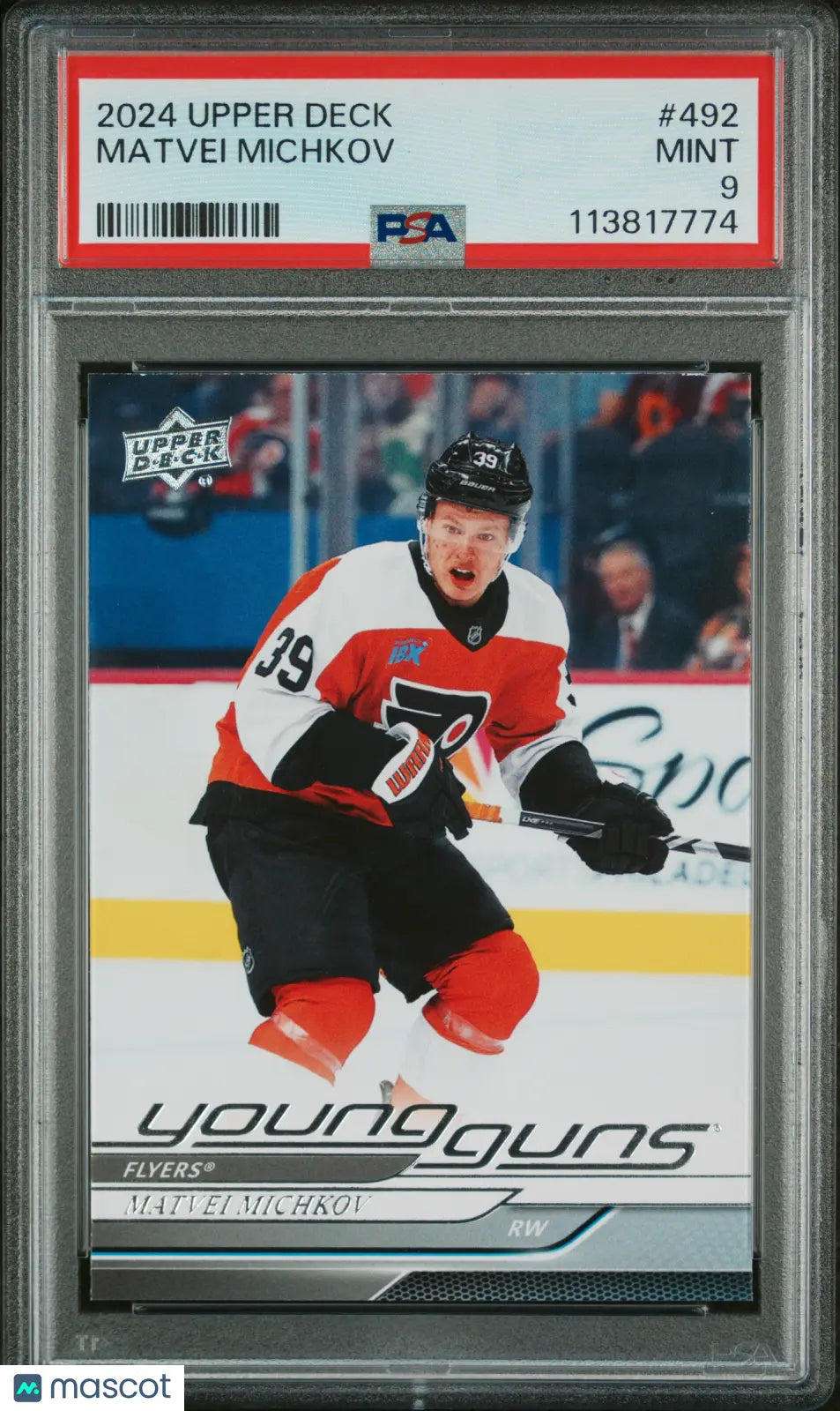 2024-25 Upper Deck Series 2 Hockey Matvei Michkov Young Guns RC PSA 9 