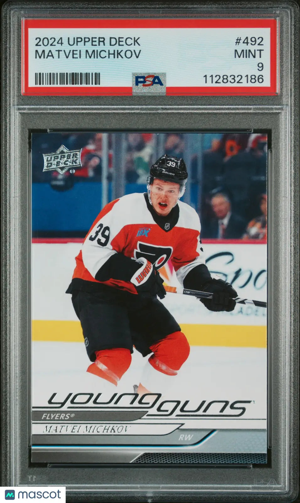 2024-25 Upper Deck Series 2 Hockey Matvei Michkov Young Guns RC PSA 9 