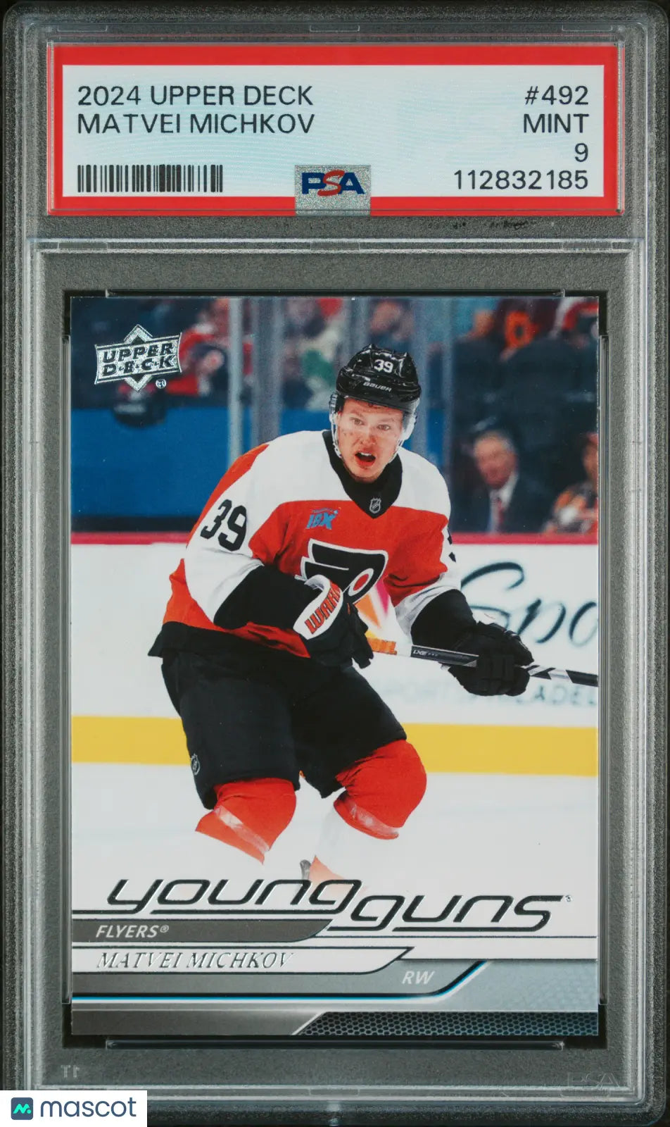2024-25 Upper Deck Series 2 Hockey Matvei Michkov Young Guns RC PSA 9 