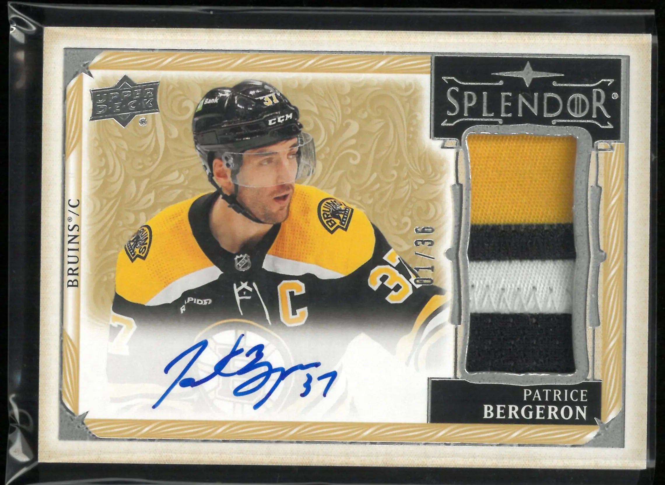 2024-25 Upper Deck Splendor Patrice Bergeron Auto Patch /36 