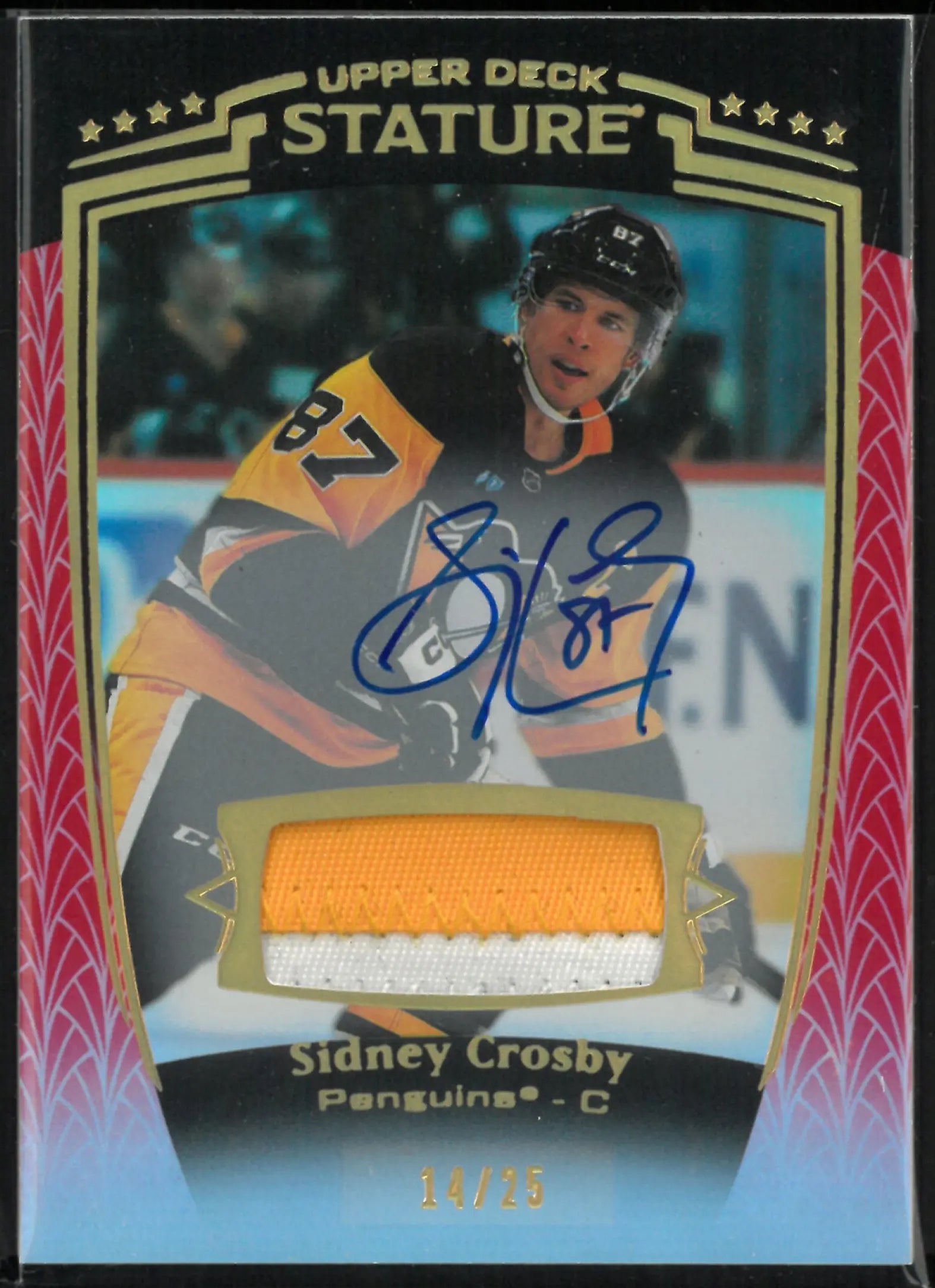 2024-25 Upper Deck Stature Autograph Patch Sidney Crosby Red /25 