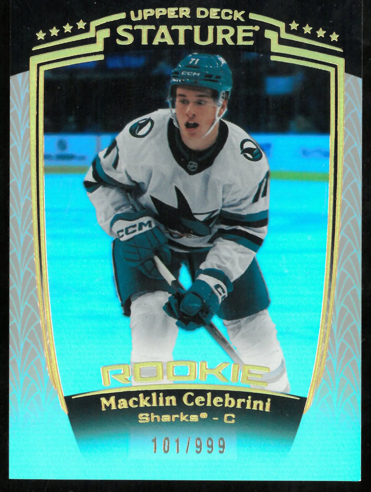 2024-25 Upper Deck Stature Hockey Rookie Macklin Celebrini /999 