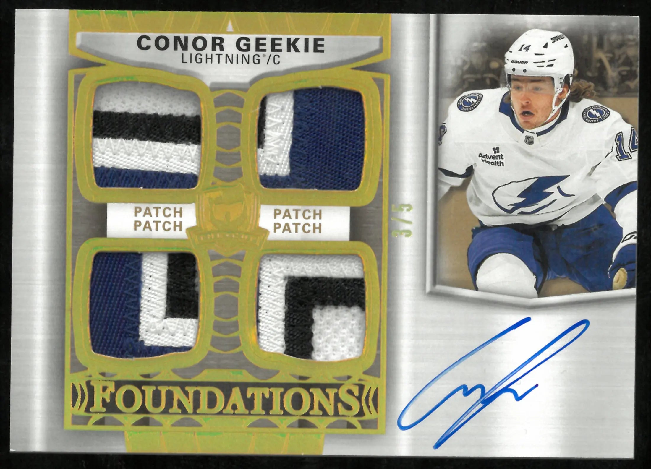 2024-25 Upper Deck The Cup Conor Geekie Quad Foundations Patch Auto /5 