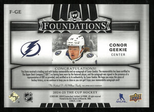 2024-25 Upper Deck The Cup Conor Geekie Quad Foundations Patch Auto /5 