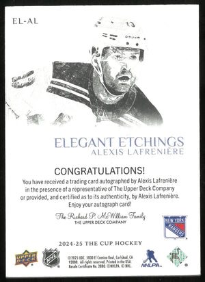 2024-25 Upper Deck The Cup Elegant Etchings Auto Alexis Lafreniere 